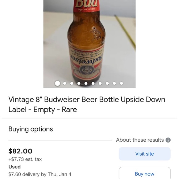 Budweiser collector Upside Down Label Long neck Bottle - Picture 6 of 15